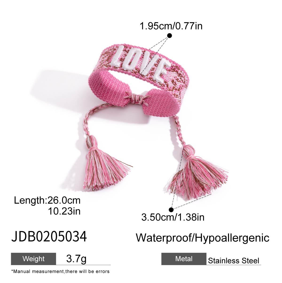Clean Girl Pink Wristband Friendship Bracelet