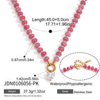 18K Gold Color Therapy Beaded Pendant Necklace