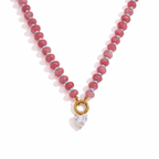 18K Gold Color Therapy Beaded Pendant Necklace