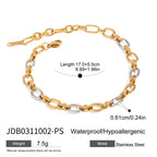18K Gold and Silver Two Tone Tangled Up Circle Chain Necklace