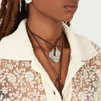 18K Gold Free Flow Geometric Statement Pendant Necklace