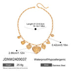 18K Gold Heart Locket Charm Bracelet