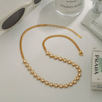 18K Gold Chic Tennis Chain Choker Necklace