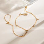 18K Gold Waterproof Trendy Bejeweled Hand Chain Bracelet