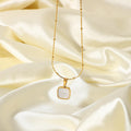 18K Gold Mother of Pearl Dainty Pendant Necklace