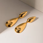 18K Gold Raindrop Drop Dangle Statement Earrings
