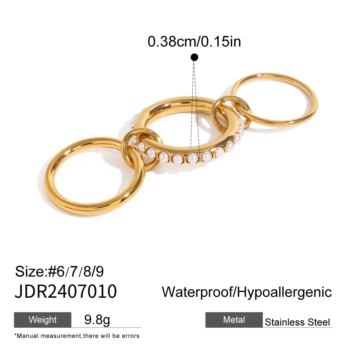 18K Gold Two Tone Connected Multi Layers Spinelli Stacking Rings
