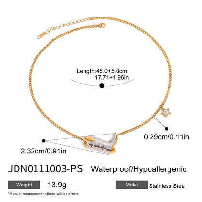 18K Gold and Silver Two Tone Rodeo Star Cowboy Boot Stud Dangle Earrings