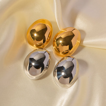 18K Gold Glamour Chunky Statement Stud Earrings