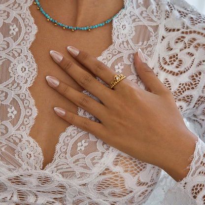 18K Gold Princess Tiara Statement Ring