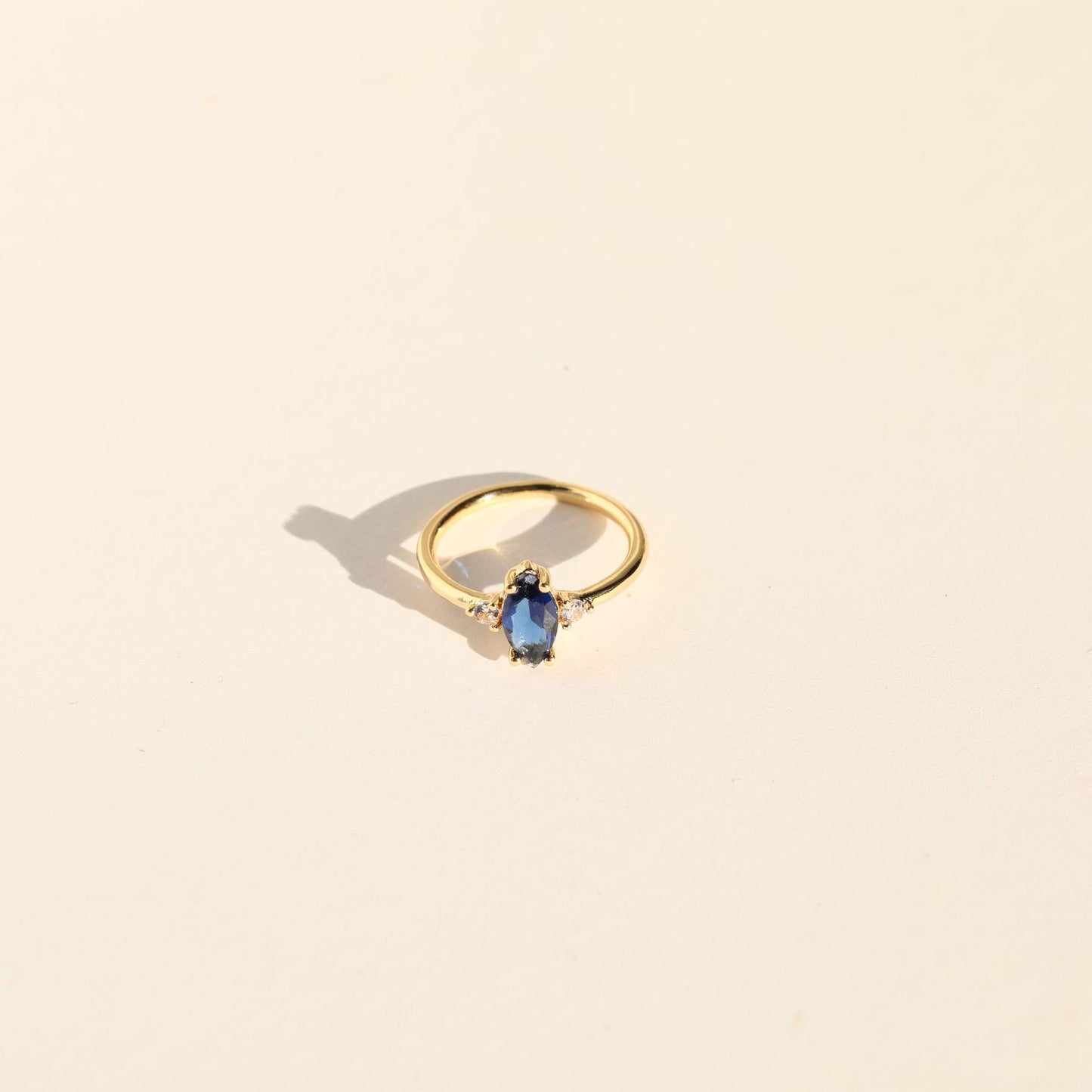 18K Gold Minimalist Birthstone Ring