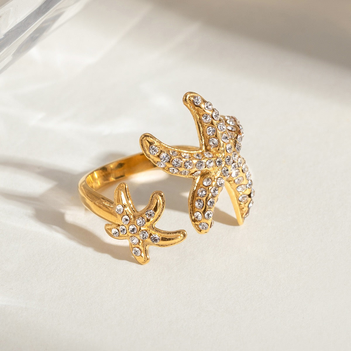18K Gold Bling Starfish Statement Ring