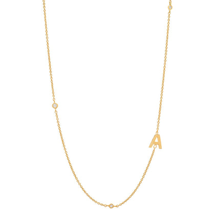 18K Gold Minimalist Starry Initial Choker Necklace