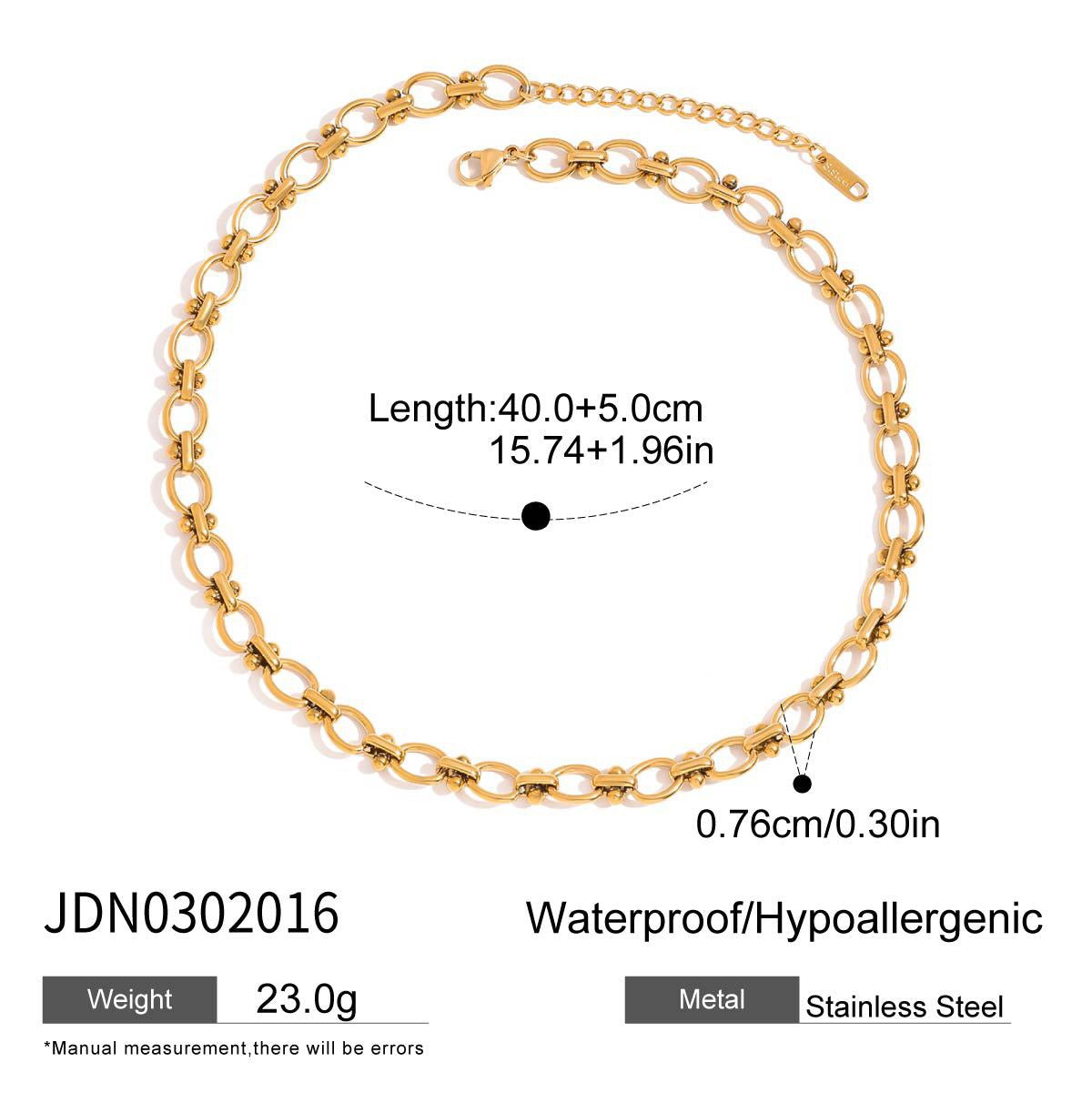 18K Gold and Silver Two Tone Circle Chunky Chain Layered Necklace Set