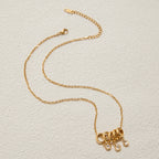 18K Gold Starry Ring Charm Pendant Herringbone Snake Chain Layered Necklace Set