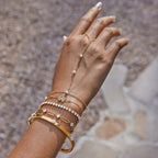 18K Gold Waterproof Simple Elegant Hand Chain Bracelet