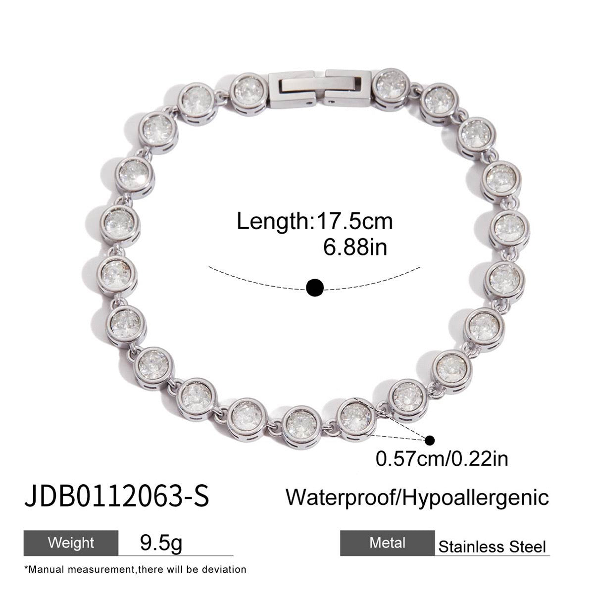 18K Gold Bejeweled Desire Heart Tennis Bracelet Stack