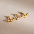 18K Gold Celestial Glow Stars Flat Back Stud Nap Earrings Set