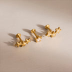 18K Gold Celestial Glow Stars Flat Back Stud Nap Earrings Set