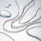 The Essential Stack Silver Paperclip Box Chain Layered Necklace Set