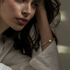 18K Gold Emerald Bangle Bracelet