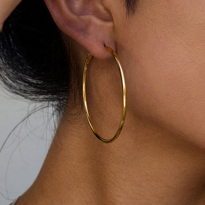 18K Gold and Silver Minimalist Essential Hoop Huggie Earrings