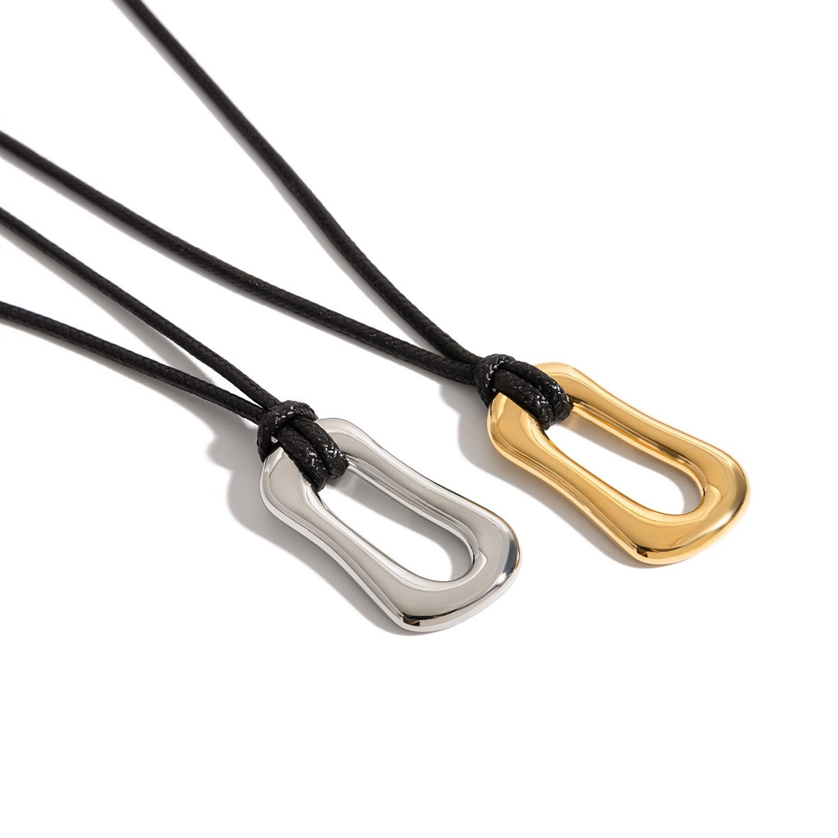 18K Gold Geometric Bubble Pendant Statement Necklace