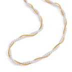 18K Gold Divine Pearl Herringbone Snake Chain Necklace Set