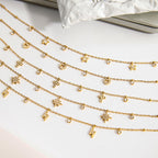 18K Gold Tempting Shimmer Heart Star Dainty Chain Necklace