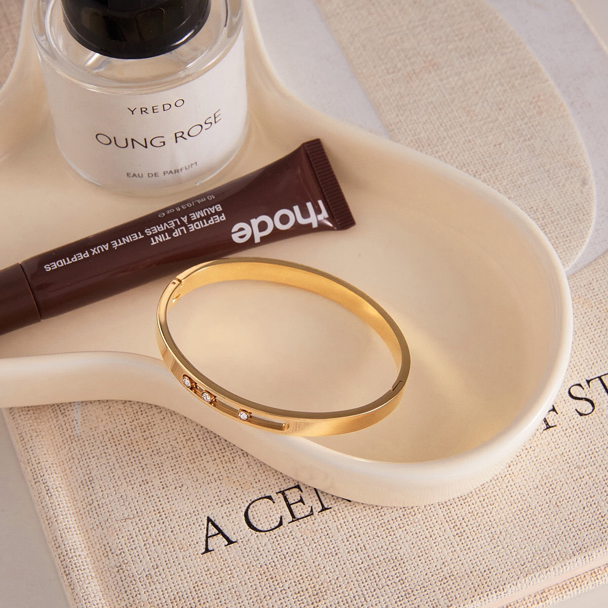 18K Gold Legacy Tennis Paper Clip Chain Emerald Eternity Bangle Bracelet Stack