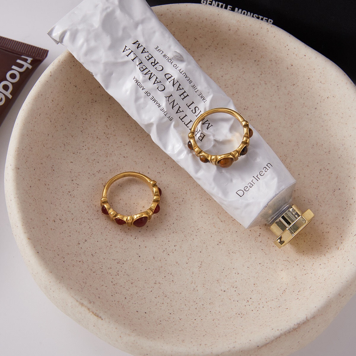 18K Gold Royal Tiger Eye Gemstone Stacking Ring