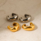 18K Gold Trendy Huggie Ear Cuffs