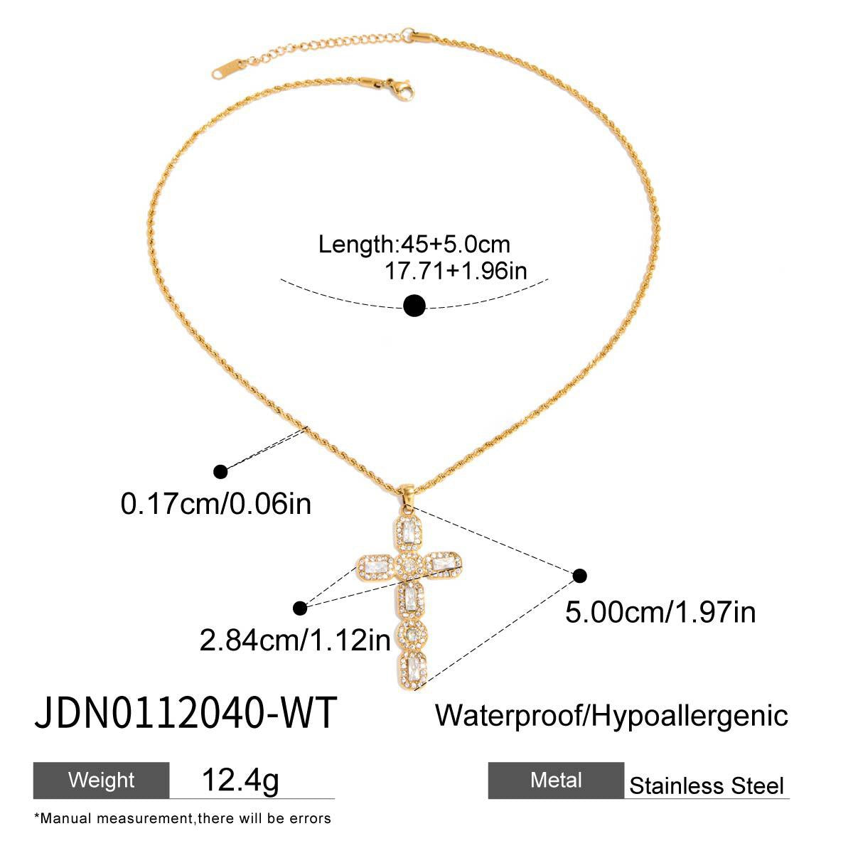 18K Gold Bejeweled Cross Sunburst Pendant Statement Layered Necklace Set