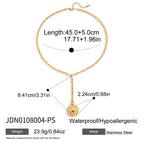 18K Gold Sun Goddess Y Shape Coin Pendant Necklace