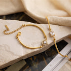 18K Gold Love Me Loud Heart Statement Chain Bracelet