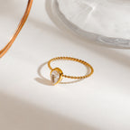 18K Gold Rising Sun Stacking Rings Set