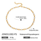 18K Gold and Silver Two Tone Tangled Up Circle Chain Necklace