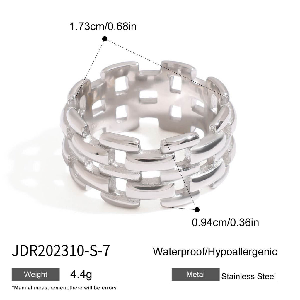 18K Gold Status Watch Band Chain Ring