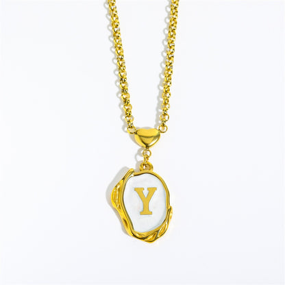 18K Gold Luxury Initial Pendant Necklace