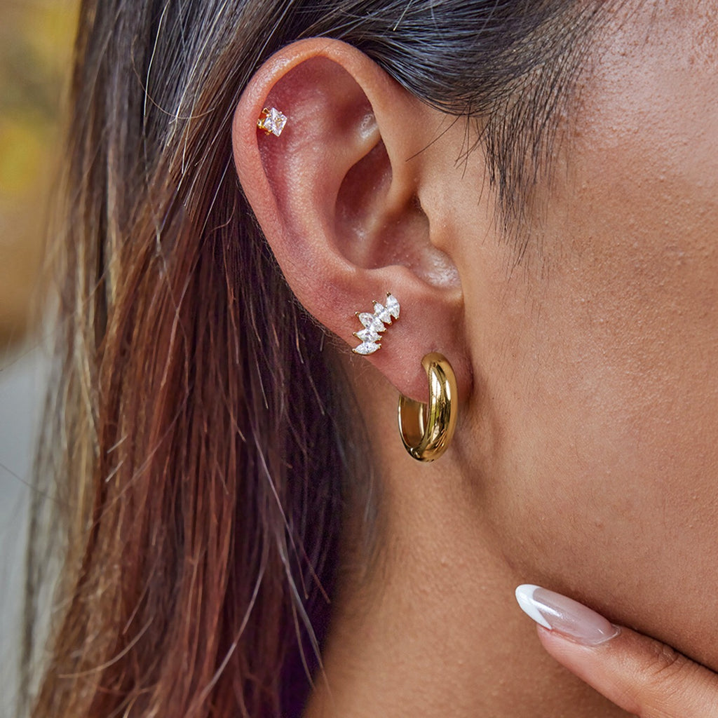 18K Gold Essential Everyday Small Hoop Huggie Earrings