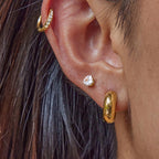18K Gold Essential Everyday Small Hoop Huggie Earrings