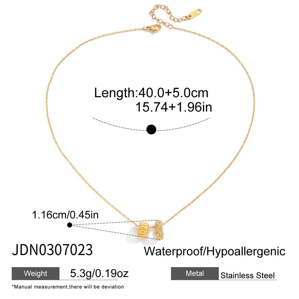 18K Gold Flower Memory Dainty Ring Pendant Necklace