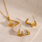 18K Gold Chic Triangle Nail Pendant Necklace