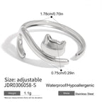 18K Gold Pet Lovers Cat and Dog Stacking Ring