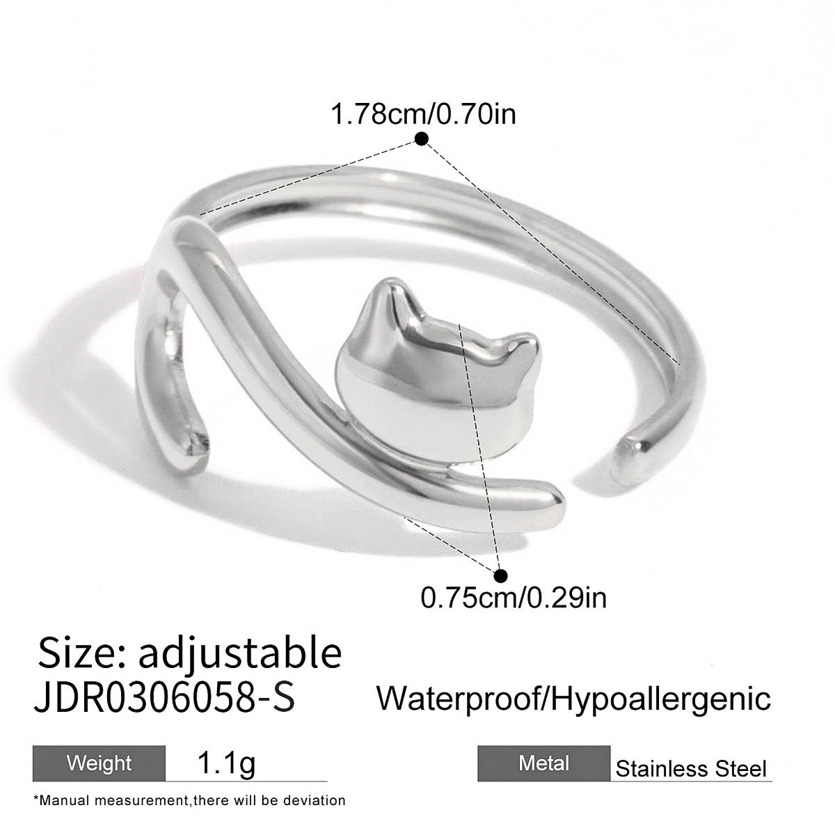 18K Gold Pet Lovers Cat and Dog Stacking Ring