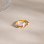 18K Gold Raindrop Elegant Statement Cocktail Ring