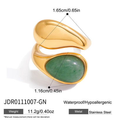 18K Gold Modern Royalty Gemstone Pearl Statement Ring