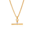 18K Gold and Silver Downtown T-Bar Statement Pendant Necklace