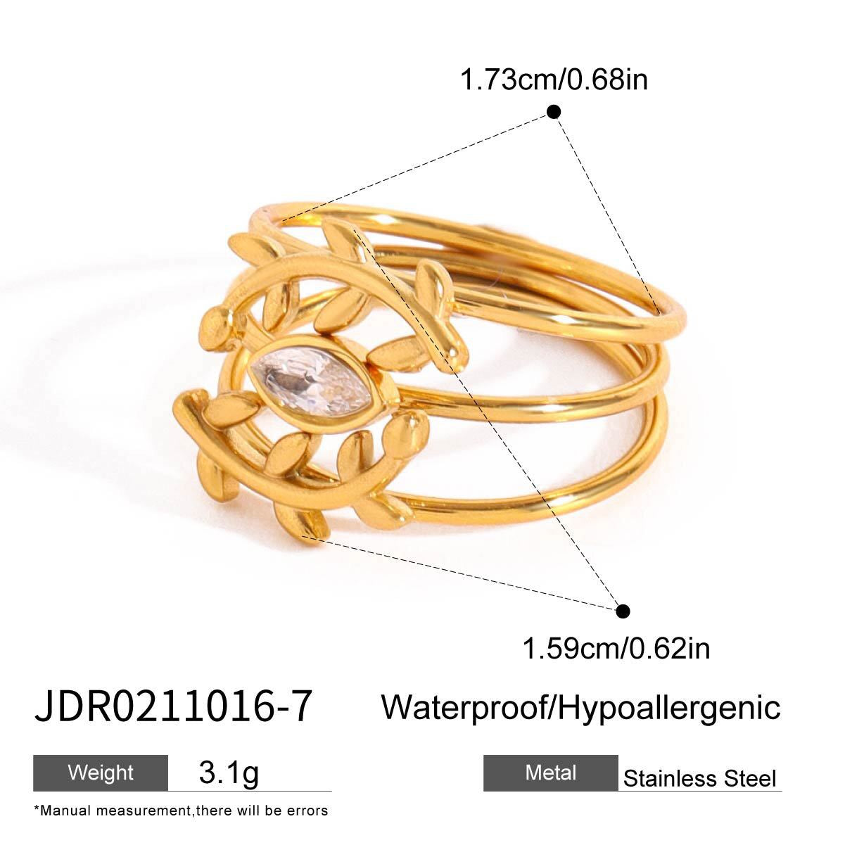 18K Gold Goddess Glow Four Leaf Clover Stacking Rings Set