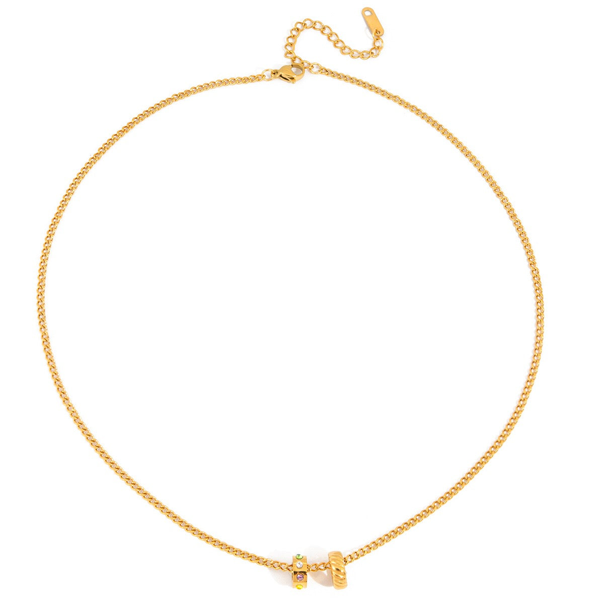 18K Gold Quiet Joy Dainty Ring Pendant Necklace